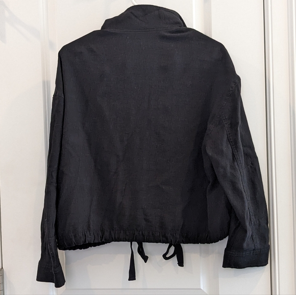 Express Relaxed Zip Front Jacket (Pitch Black, Size Petite S) - Picture 4 of 5